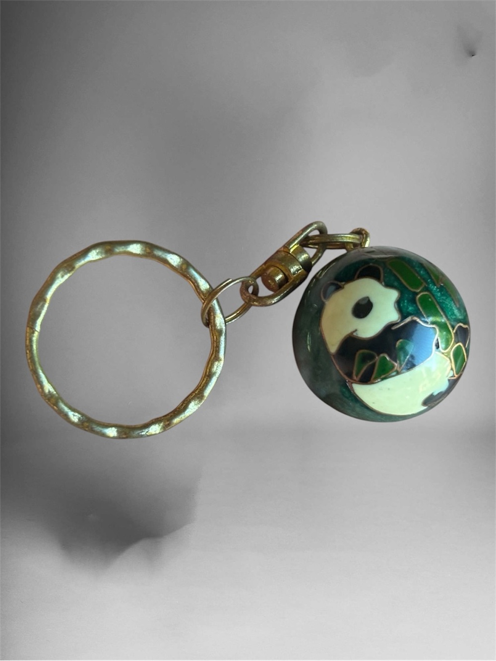 3/$20 VTG Green Cloisonné Stress Ball Key Chain